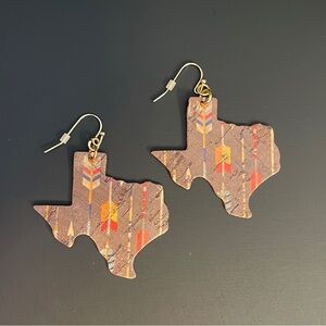 Texas Shaped Cork Earrings